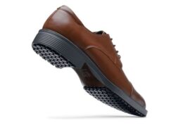 Mens brown slip resistant dress shoes