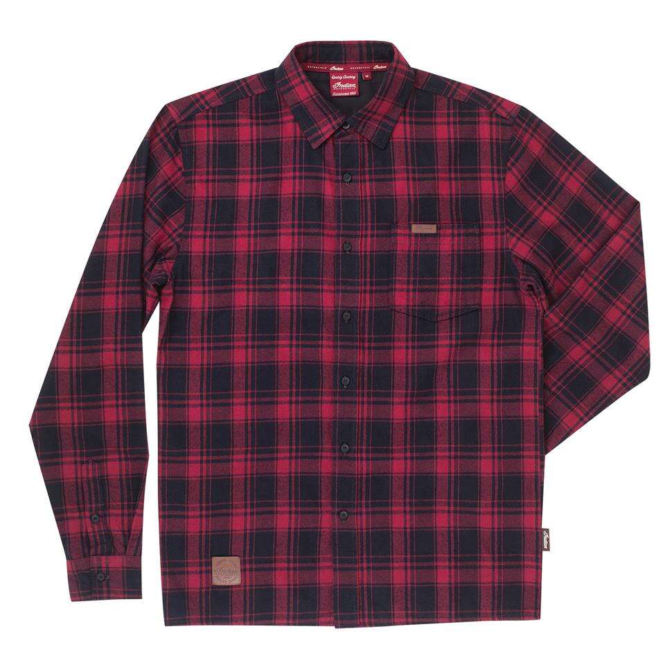 Mens red and black plaid dress shirt