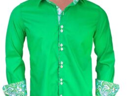 Bright green dress shirt mens