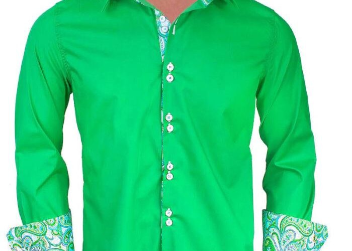 Bright green dress shirt mens