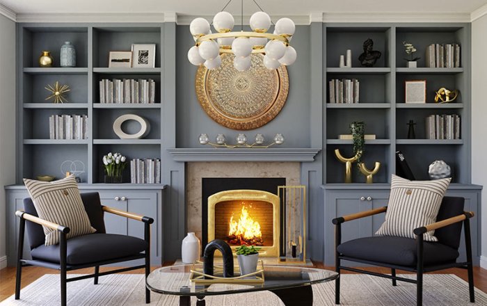 How to decorate room with fireplace