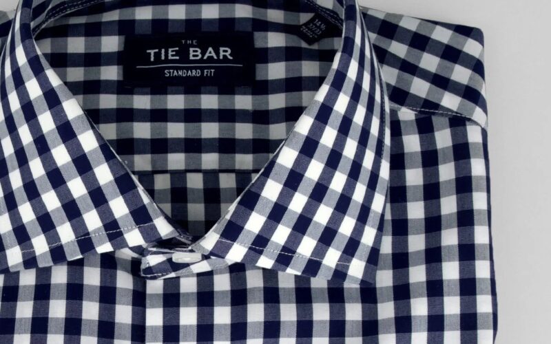 Gingham dress shirt men