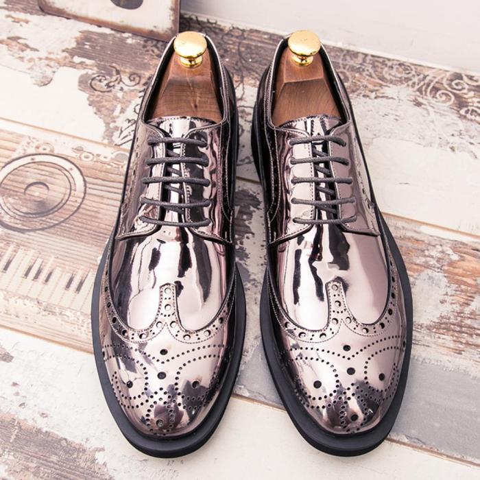 Silver men dress shoes