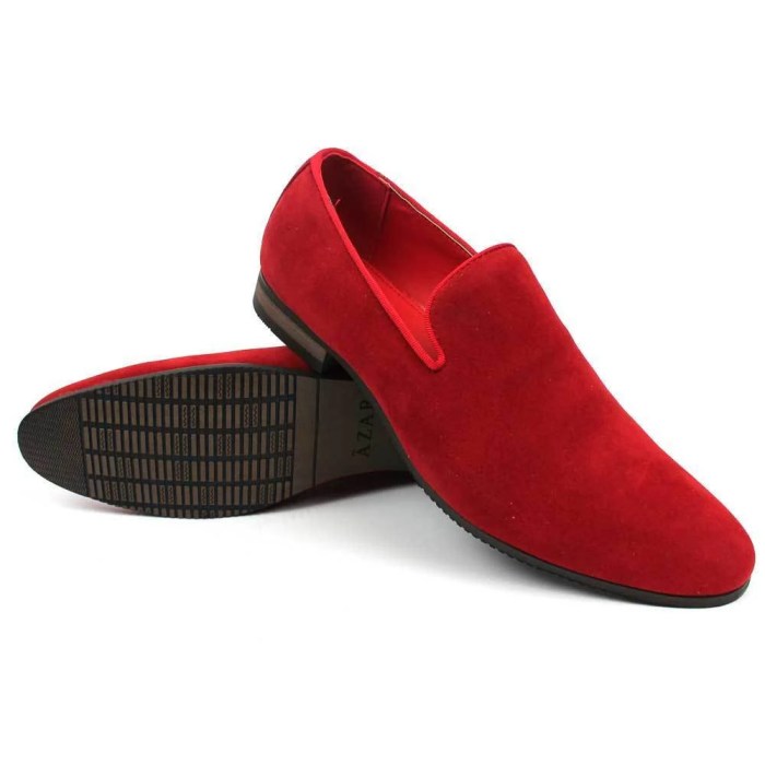 Mens red loafer dress shoes