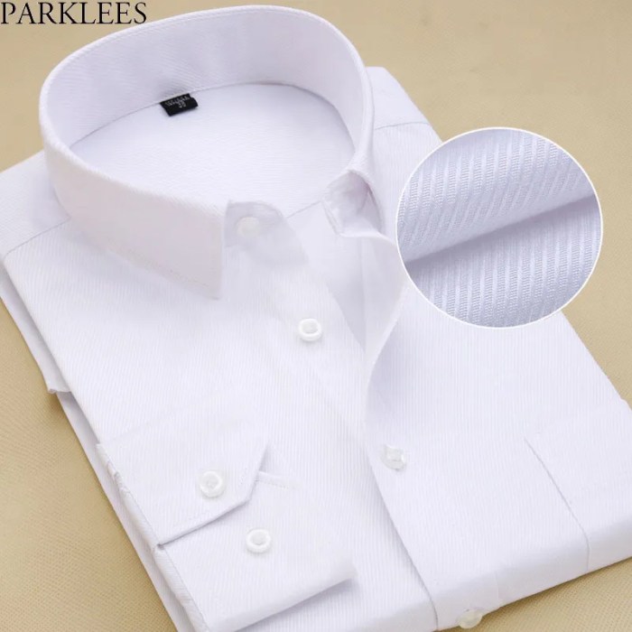 Mens white dress shirt spread collar