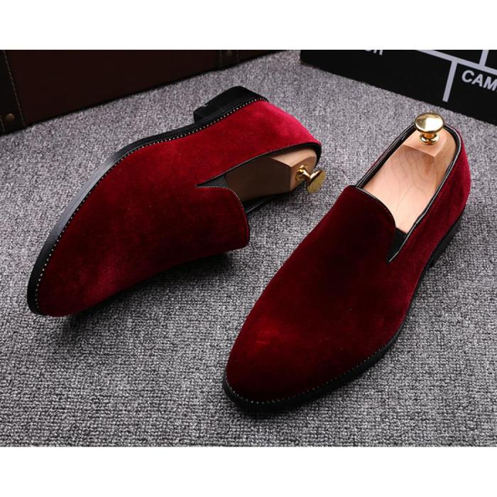 Mens red loafer dress shoes