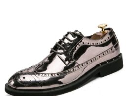 Silver men dress shoes