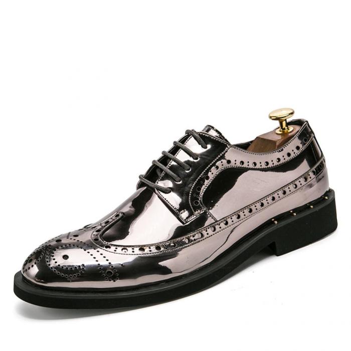 Silver men dress shoes