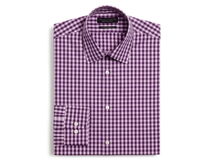 Gingham dress shirt men